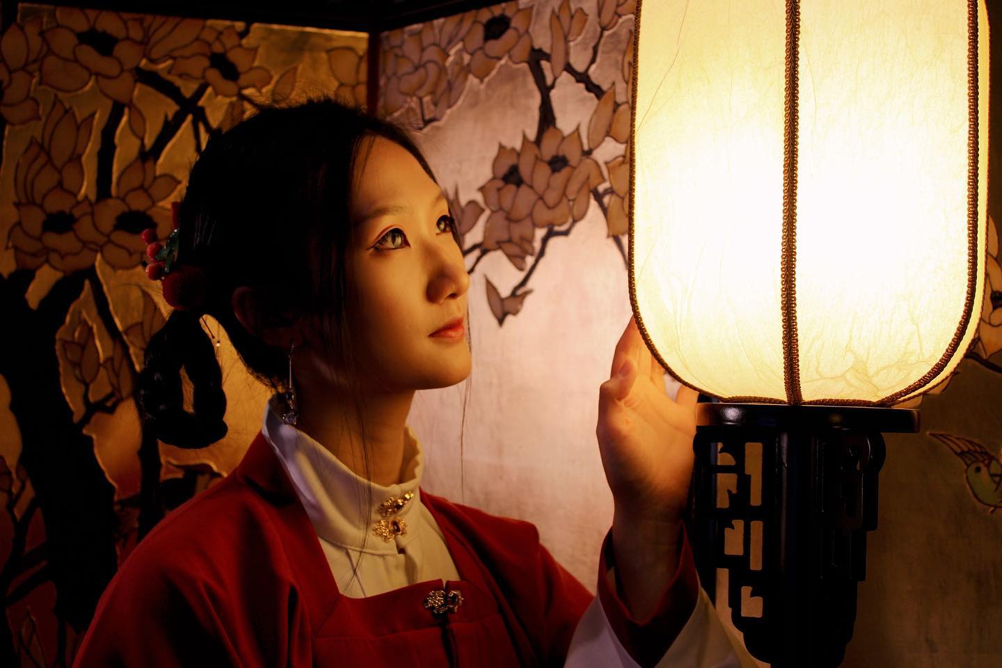 Editorial portrait with a lantern